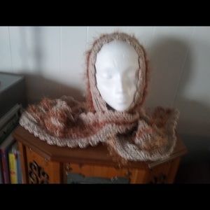 Hood with attached scarf